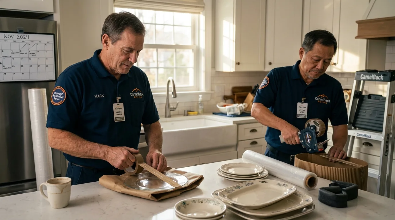 Professional crew packing kitchen dishware in Platteville, CO